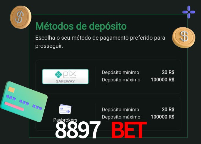 O cassino 8897 bet oferece uma grande variedade de métodos de pagamento
